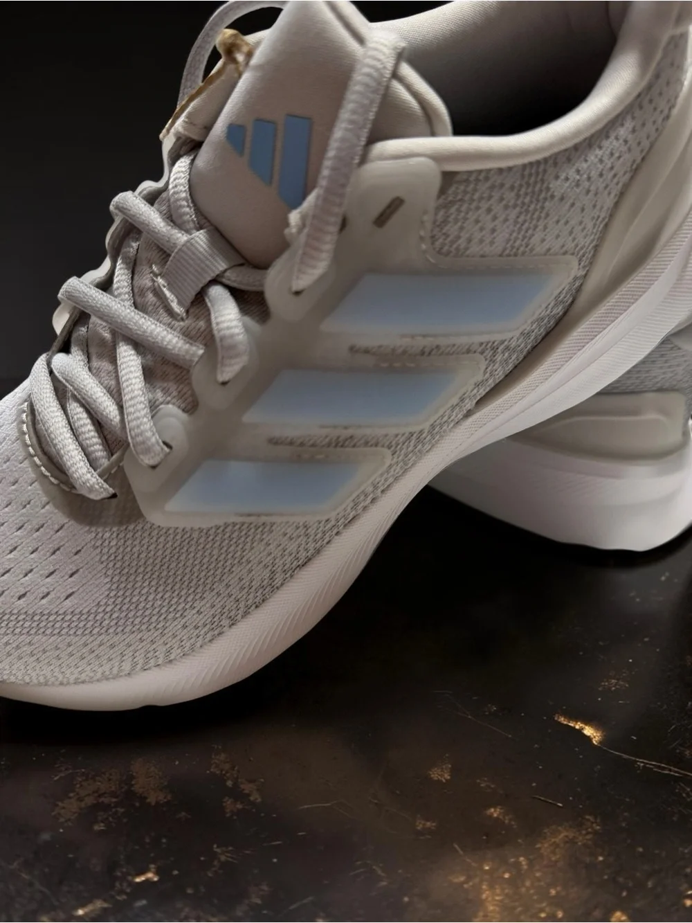 NWT Adidas Runfalcon 5 Running Shoes White Blue Athletic Women 4